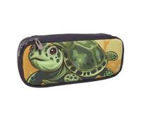 BNVSADC Sea Turtle Printed Leather Pencil Pen Case & Makeup Bag - Stylish Pencil Bag Stationery Organizer Pouch for School Office Travel
