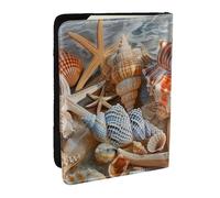 BNVSADC Seashell Landscape On The Beach Printed Passport Holder Travel PU Leather Passport Cover Case Organiser for Men Women, 6.5 inch