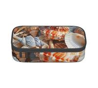 BNVSADC Seashell Landscape On The Beach Printed Pencil Case Cute Pencil Box Bag Pen Pouch Office School Stationery Organizer for School Travel Work