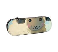 BNVSADC Sheep 1 Printed Leather Pencil Pen Case & Makeup Bag - Stylish Hard Shell Pencil Bag Stationery Organizer Pouch for School Office Travel