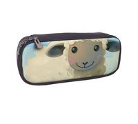 BNVSADC Sheep 1 Printed Leather Pencil Pen Case & Makeup Bag - Stylish Pencil Bag Stationery Organizer Pouch for School Office Travel