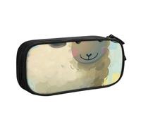 BNVSADC Sheep 1 Printed Pencil Case Large Pen Bag Cute Pencil Box Pouch Office School Stationery Organizer for Girls Boys, Black