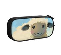 BNVSADC Sheep 1 Printed Pencil Case Large Pen Bag Cute Pencil Box Pouch Office School Stationery Organizer for Girls Boys, Black