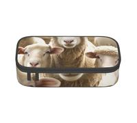 BNVSADC Sheep and Lambs Printed Pencil Case Cute Pencil Box Bag Pen Pouch Office School Stationery Organizer for School Travel Work