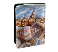 BNVSADC Shells on The Beach Printed Passport Holder Travel PU Leather Passport Cover Case Organiser for Men Women, 6.5 inch
