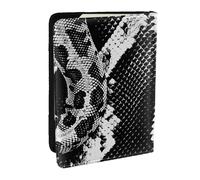 BNVSADC Snake Skin Black and White Printed Passport Holder Travel PU Leather Passport Cover Case Organiser for Men Women, 6.5 inch