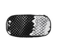BNVSADC Snake Skin Black and White Printed Pencil Case Cute Pencil Bag Pen Pouch Large Stationery Organizer Makeup Bag for Teen Boys Girls School Students Office