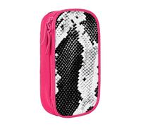 BNVSADC Snake Skin Black and White Printed Pencil Case for Girls Boys, Large Capacity Pencil Pouch Cute Pencil Box Adult Makeup Bag with 2 Compartments, Pink