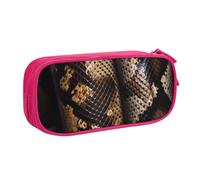 BNVSADC Snake Skin Printed Pencil Case Large Pen Bag Cute Pencil Box Pouch Office School Stationery Organizer for Girls Boys, Pink