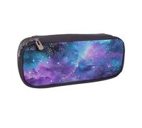 BNVSADC Space Colorful Clouds Printed Leather Pencil Pen Case & Makeup Bag - Stylish Pencil Bag Stationery Organizer Pouch for School Office Travel