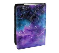 BNVSADC Space Colorful Clouds Printed Passport Holder Travel PU Leather Passport Cover Case Organiser for Men Women, 6.5 inch