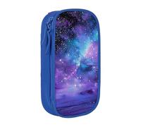BNVSADC Space Colorful Clouds Printed Pencil Case for Girls Boys, Large Capacity Pencil Pouch Cute Pencil Box Adult Makeup Bag with 2 Compartments, Blue