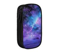 BNVSADC Space Colorful Clouds Printed Pencil Case for Girls Boys, Large Capacity Pencil Pouch Cute Pencil Box Adult Makeup Bag with 2 Compartments, Black