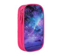 BNVSADC Space Colorful Clouds Printed Pencil Case for Girls Boys, Large Capacity Pencil Pouch Cute Pencil Box Adult Makeup Bag with 2 Compartments, Pink