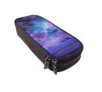 BNVSADC Space Colorful Clouds Printed PU Leather Flip Pencil Case, Cute Pencil Box Pen Bag Stationery Organizer Makeup Bag for School Office Travel
