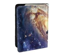 BNVSADC Space Galaxy with Telescope Printed Passport Holder Travel PU Leather Passport Cover Case Organiser for Men Women, 6.5 inch