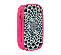 BNVSADC Spiral Optical Illusion Art Printed Pencil Case for Girls Boys, Large Capacity Pencil Pouch Cute Pencil Box Adult Makeup Bag with 2 Compartments, Pink