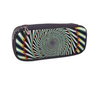 BNVSADC Spiral Optical Illusion Printed Leather Pencil Pen Case & Makeup Bag - Stylish Pencil Bag Stationery Organizer Pouch for School Office Travel