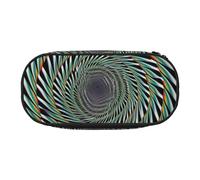 BNVSADC Spiral Optical Illusion Printed Pencil Case Cute Pencil Bag Pen Pouch Large Stationery Organizer Makeup Bag for Teen Boys Girls School Students Office