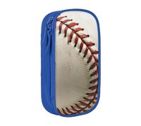 BNVSADC Sport Ball Baseball Printed Pencil Case for Girls Boys, Large Capacity Pencil Pouch Cute Pencil Box Adult Makeup Bag with 2 Compartments, Blue