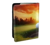 BNVSADC Sport Golf Ball Sunset Tree Printed Passport Holder Travel PU Leather Passport Cover Case Organiser for Men Women, 6.5 inch