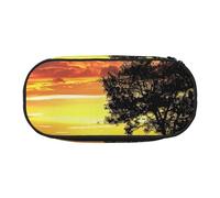 BNVSADC Sport Golf Ball Sunset Tree Printed Pencil Case Cute Pencil Bag Pen Pouch Large Stationery Organizer Makeup Bag for Teen Boys Girls School Students Office
