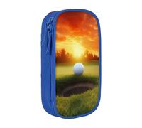 BNVSADC Sport Golf Ball Sunset Tree Printed Pencil Case for Girls Boys, Large Capacity Pencil Pouch Cute Pencil Box Adult Makeup Bag with 2 Compartments, Blue