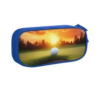 BNVSADC Sport Golf Ball Sunset Tree Printed Pencil Case Large Pen Bag Cute Pencil Box Pouch Office School Stationery Organizer for Girls Boys, Blue