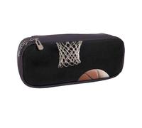 BNVSADC Sports Basketball Printed Leather Pencil Pen Case & Makeup Bag - Stylish Pencil Bag Stationery Organizer Pouch for School Office Travel