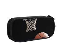 BNVSADC Sports Basketball Printed Pencil Case Large Pen Bag Cute Pencil Box Pouch Office School Stationery Organizer for Girls Boys, Black