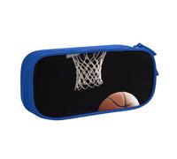 BNVSADC Sports Basketball Printed Pencil Case Large Pen Bag Cute Pencil Box Pouch Office School Stationery Organizer for Girls Boys, Blue
