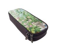 BNVSADC Springtime Herb Garden Printed PU Leather Flip Pencil Case, Cute Pencil Box Pen Bag Stationery Organizer Makeup Bag for School Office Travel