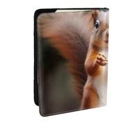 BNVSADC Squirrel Funny Animal Printed Passport Holder Travel PU Leather Passport Cover Case Organiser for Men Women, 6.5 inch