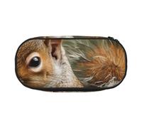 BNVSADC Squirrel Printed Pencil Case Cute Pencil Bag Pen Pouch Large Stationery Organizer Makeup Bag for Teen Boys Girls School Students Office