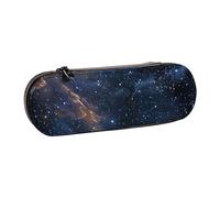 BNVSADC Starry Night Deep Outer Space Printed Leather Pencil Pen Case & Makeup Bag - Stylish Hard Shell Pencil Bag Stationery Organizer Pouch for School Office Travel