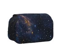 BNVSADC Starry Night Deep Outer Space Printed Print Flip Top Double Layer Pencil Case - Large Capacity School Supplies Organizer for Students, Kids, Teens, Artists, Travel & Office Use