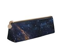 BNVSADC Starry Night Deep Outer Space Printed Triangle Pencil Case Leather Pencil Pouch Cute Stationery Pencil Pen Bag for School Office Travel