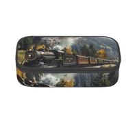 BNVSADC Steam Locomotive Train Printed Pencil Case Cute Pencil Box Bag Pen Pouch Office School Stationery Organizer for School Travel Work