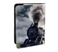 BNVSADC Steam Train Clouds Printed Passport Holder Travel PU Leather Passport Cover Case Organiser for Men Women, 6.5 inch