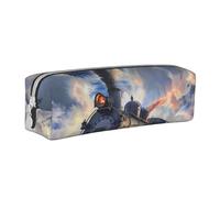 BNVSADC Steam Train Clouds Printed Pencil Case Leather Pencil Pouch Cute Stationery Pencil Pen Bag with Zipper for School Office Travel