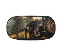 BNVSADC Steam Train Printed Pencil Case Cute Pencil Bag Pen Pouch Large Stationery Organizer Makeup Bag for Teen Boys Girls School Students Office