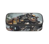 BNVSADC Steam Train Printed Pencil Case Cute Pencil Box Bag Pen Pouch Office School Stationery Organizer for School Travel Work