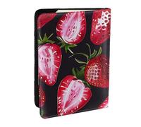 BNVSADC Strawberry Pattern Printed Passport Holder Travel PU Leather Passport Cover Case Organiser for Men Women, 6.5 inch