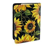 BNVSADC Stylish Floral Sunflower Printed Passport Holder Travel PU Leather Passport Cover Case Organiser for Men Women, 6.5 inch