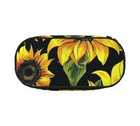BNVSADC Stylish Floral Sunflower Printed Pencil Case Cute Pencil Bag Pen Pouch Large Stationery Organizer Makeup Bag for Teen Boys Girls School Students Office