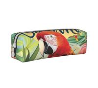BNVSADC Summer Parrot Pineapple Bird Printed Pencil Case Leather Pencil Pouch Cute Stationery Pencil Pen Bag with Zipper for School Office Travel