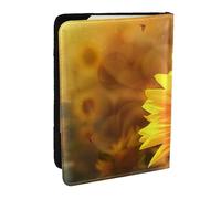 BNVSADC Sunny Sunflower Butterfly Printed Passport Holder Travel PU Leather Passport Cover Case Organiser for Men Women, 6.5 inch