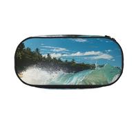 BNVSADC Sunny Wave Beach Printed Pencil Case Cute Pencil Bag Pen Pouch Large Stationery Organizer Makeup Bag for Teen Boys Girls School Students Office