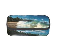 BNVSADC Sunny Wave Beach Printed Pencil Case Cute Pencil Box Bag Pen Pouch Office School Stationery Organizer for School Travel Work