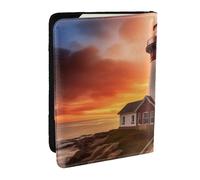BNVSADC Sunset Printed Passport Holder Travel PU Leather Passport Cover Case Organiser for Men Women, 6.5 inch